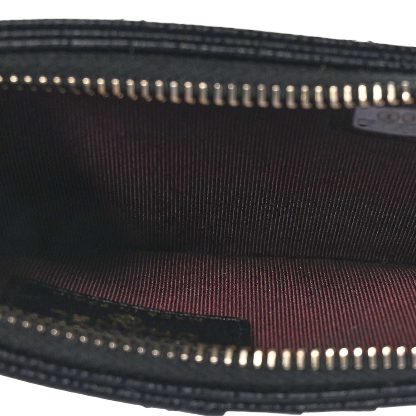 Caviar Quilted Flap Zip Card Holder Black
