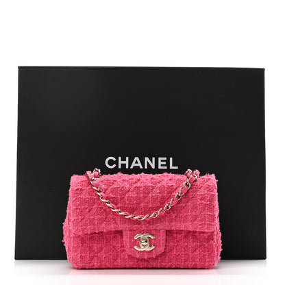 Chanel Cashmere Tweed Quilted Mini Rectangular Flap Fuchsia 11 of 11