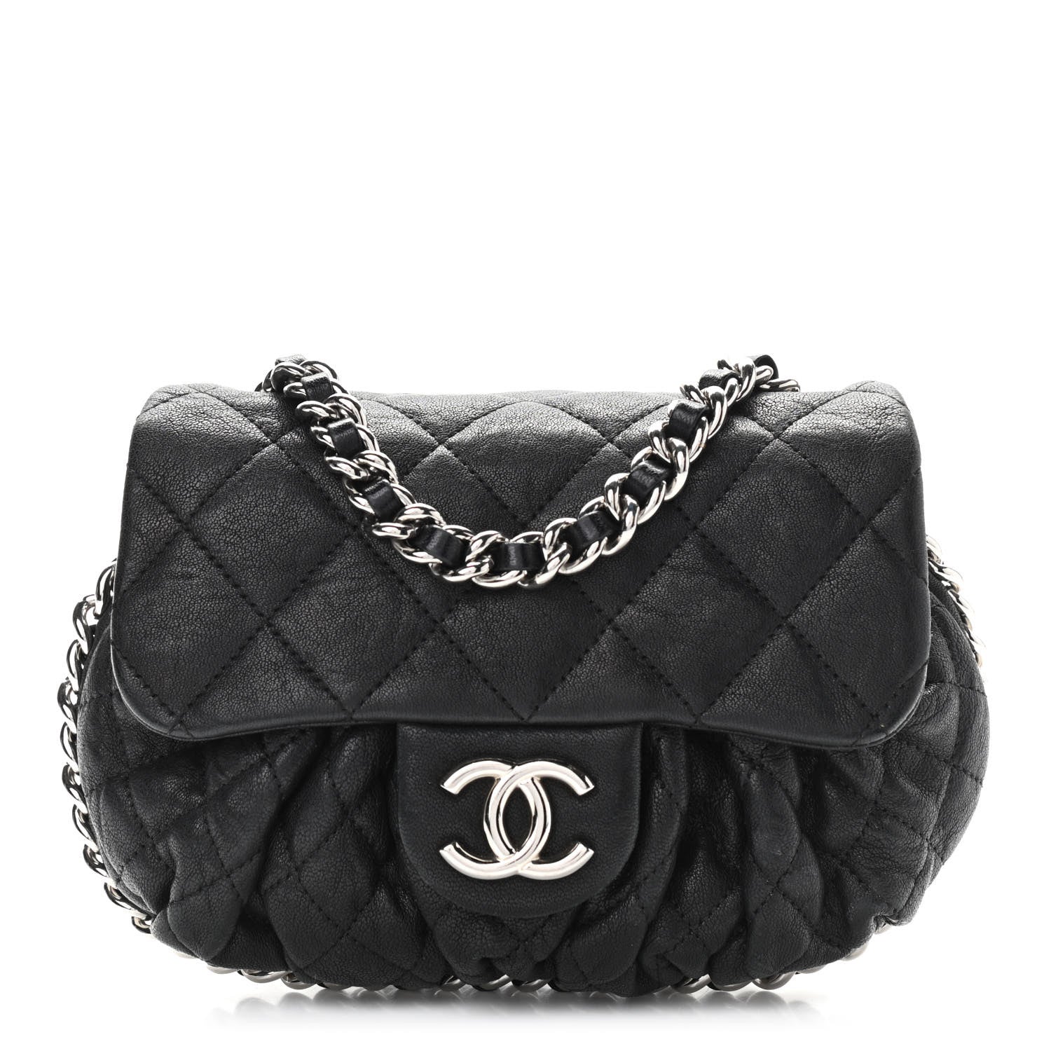 Chanel Washed Lambskin Mini Chain Around Messenger Black 1 of 11