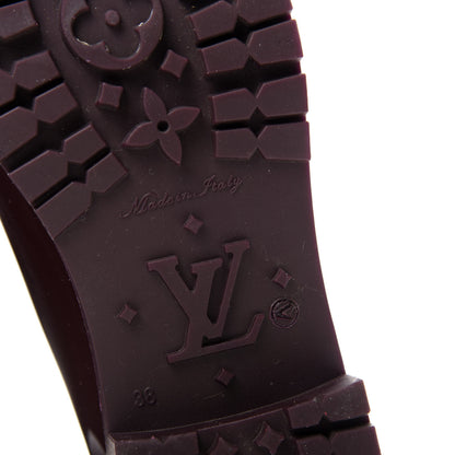 Louis Vuitton Rubber Embossed Monogram Splash Rain Boots 38 Burgundy 9 of 9