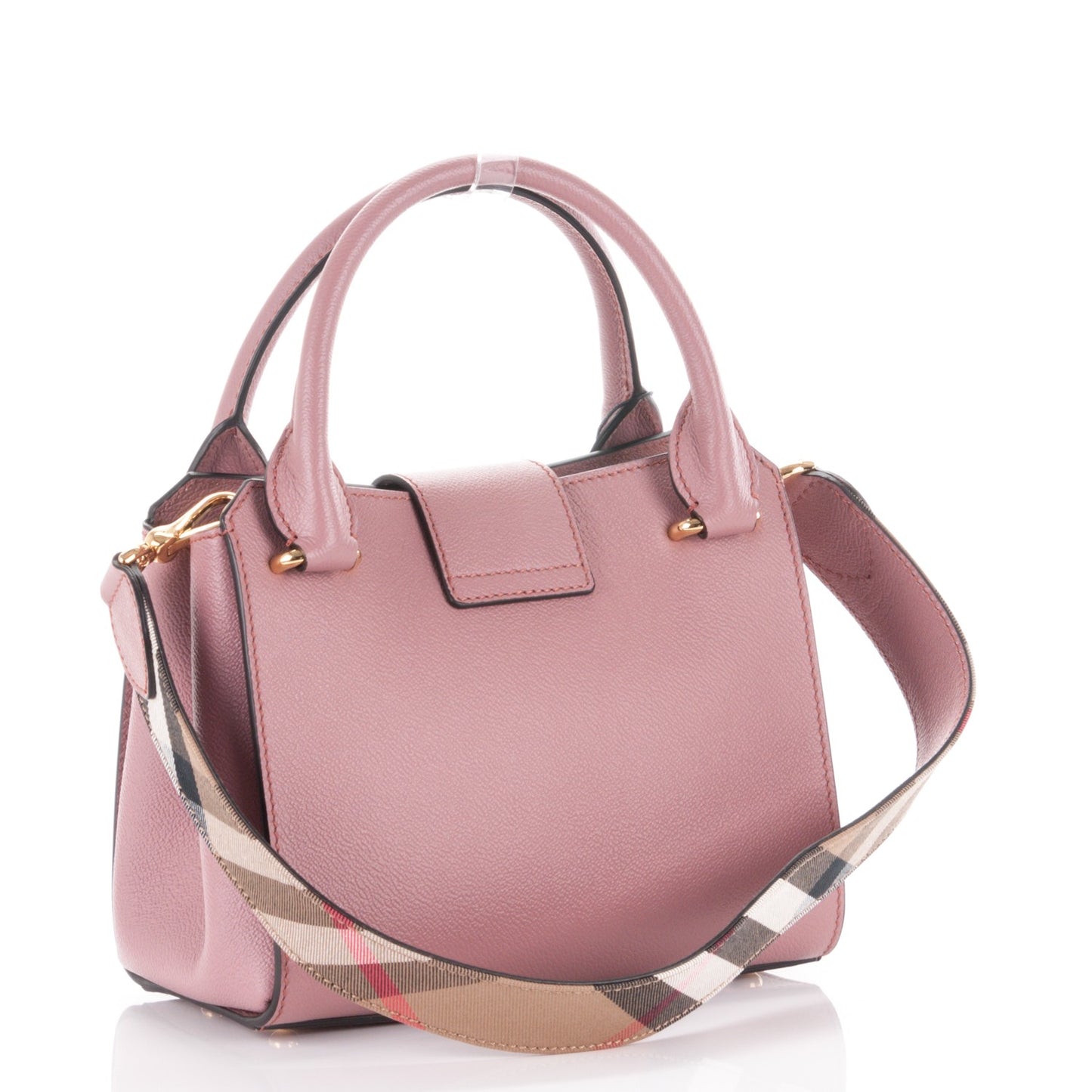 Soft Grain Calfskin Small Buckle Tote Dusty Pink