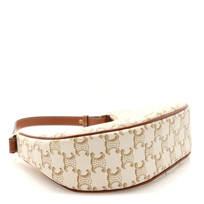 Celine Canvas Calfskin Ava Triomphe Shoulder Bag White 4 of 9