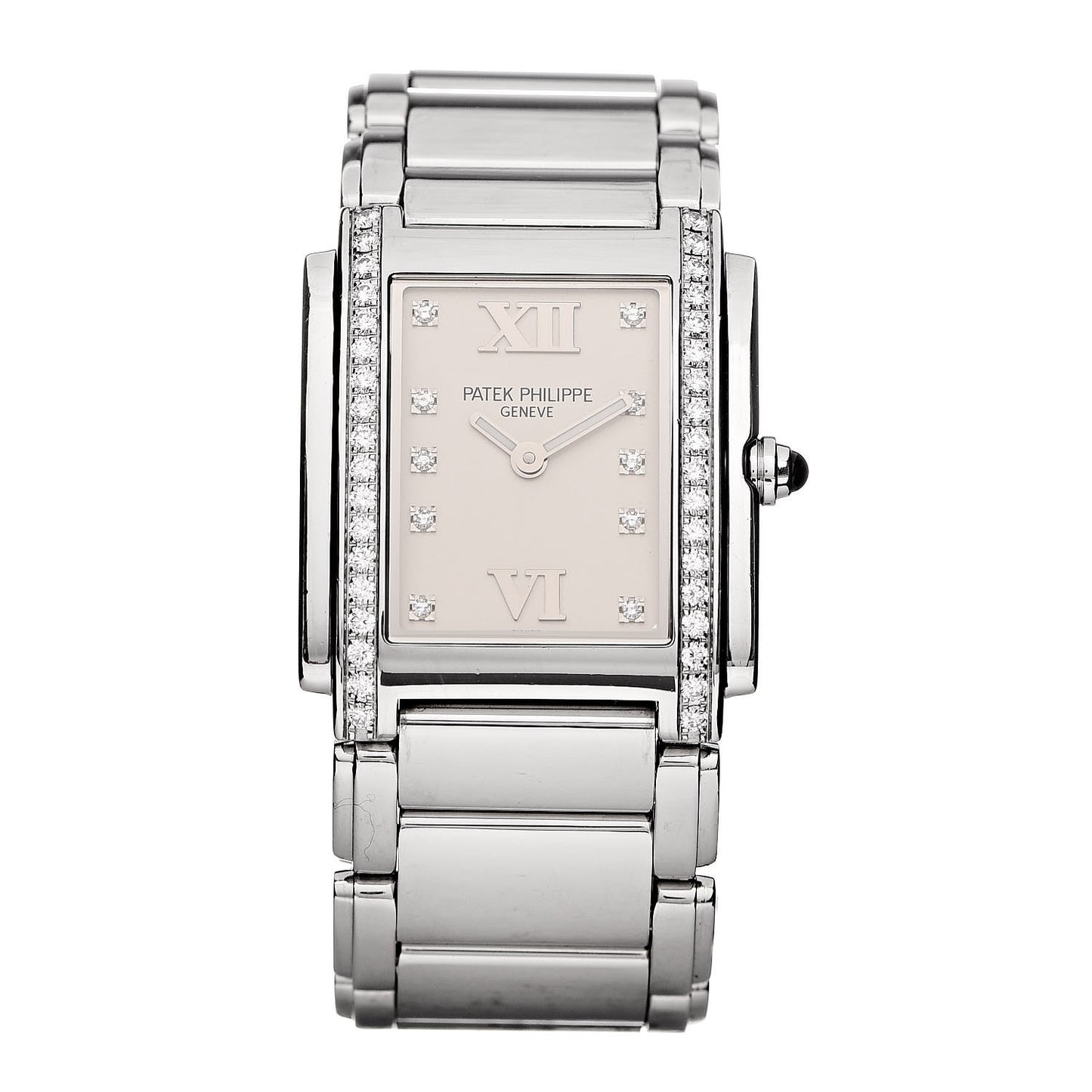 Stainless Steel Diamond 25mm Twenty-4 Quartz Watch White 4910/10A-011