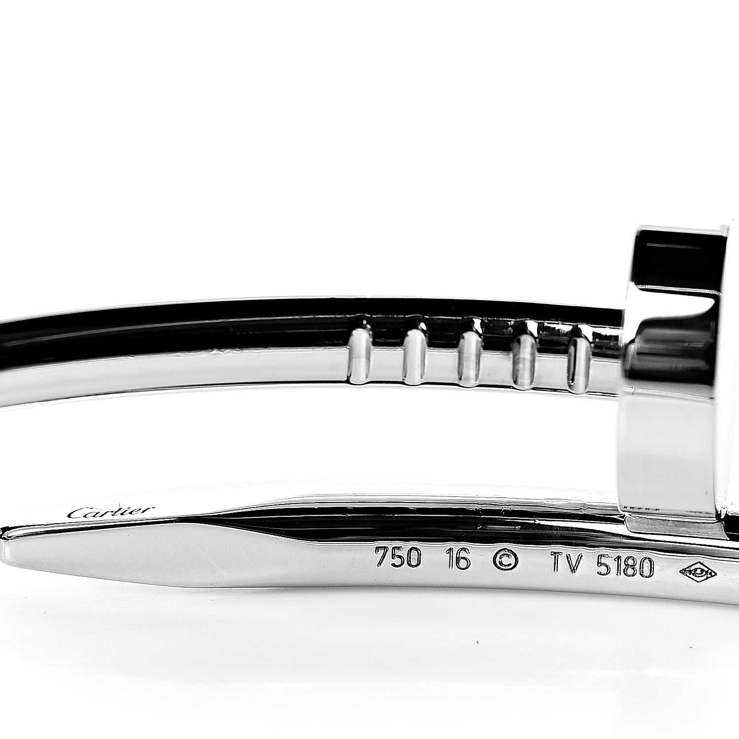 Cartier 18K White Gold Juste Un Clou Bracelet 16 5 of 7