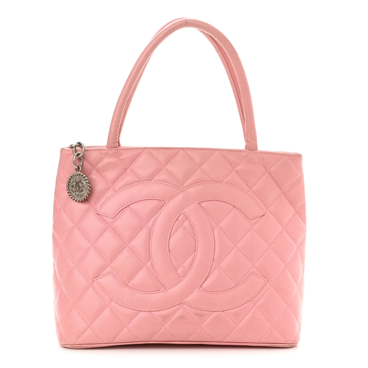 Caviar Quilted Medallion Tote Light Pink