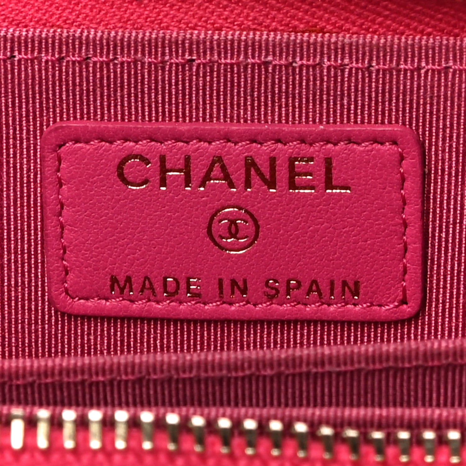 Chanel Lambskin Quilted Zip Around Coin Purse Wallet Fuchsia 5 of 11