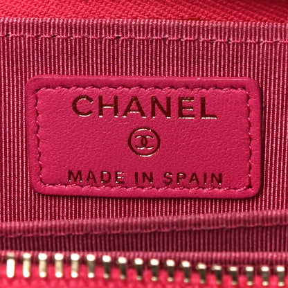 Chanel Lambskin Quilted Zip Around Coin Purse Wallet Fuchsia 5 of 11