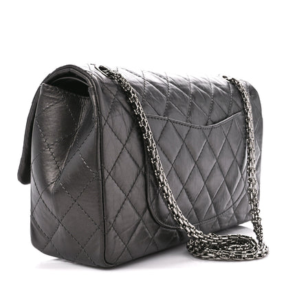 Chanel Metallic Aged Calfskin Quilted 2.55 Reissue Flap 226 Dark Grey 3 of 11