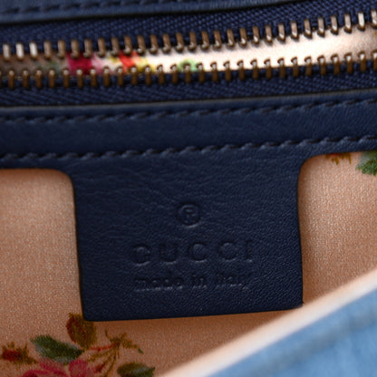 Gucci Denim Matelasse Small Pearly GG Marmont Shoulder Bag Blue 6 of 10