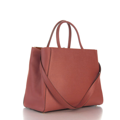 Fendi Vitello Elite Flamingo Regular 2Jours Tote Terracotta 3 of 8