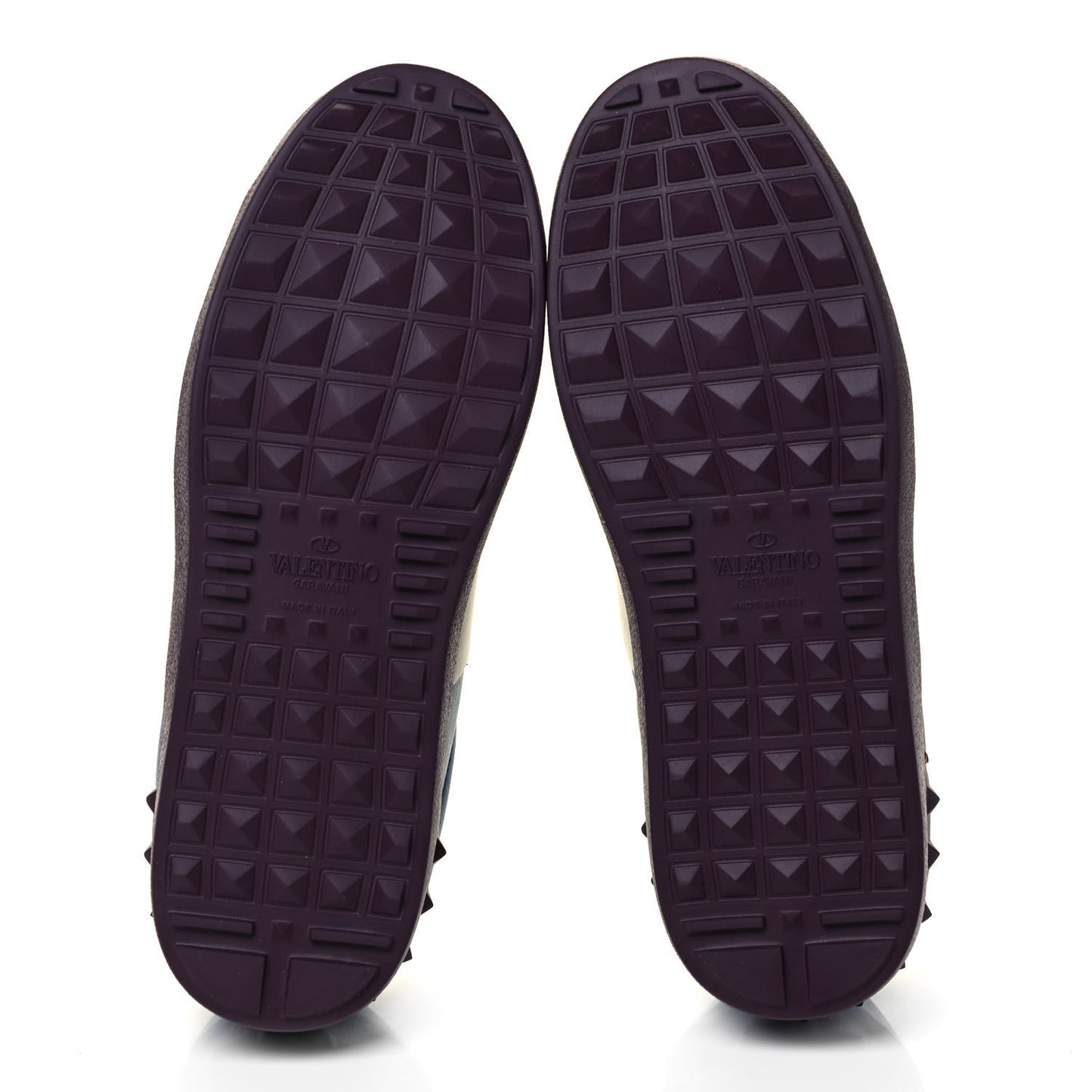 Calfskin Mime Rockstud Open Sneakers 36 Indigo Rubin Ivory
