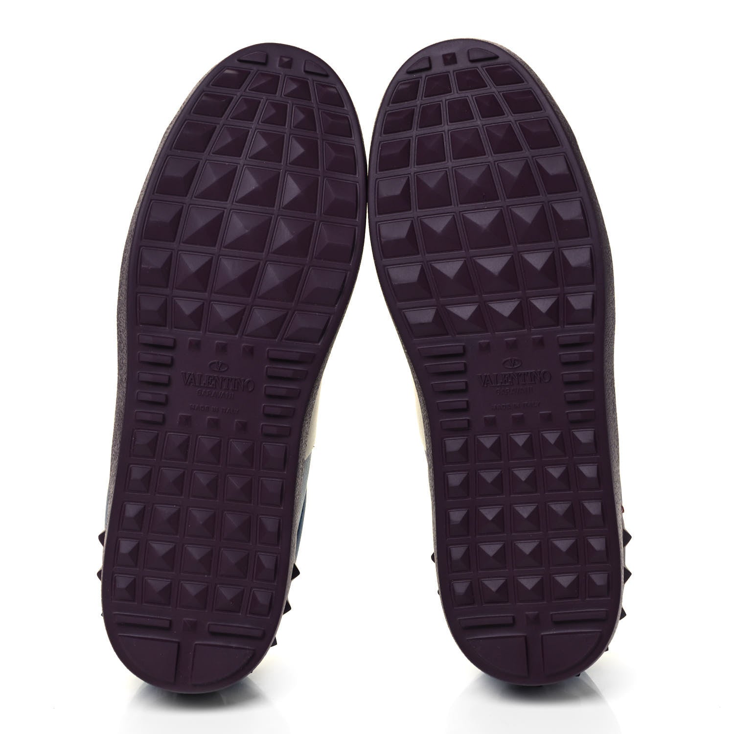 Valentino Garavani Calfskin Mime Rockstud Open Sneakers 36 Indigo Rubin Ivory 6 of 8