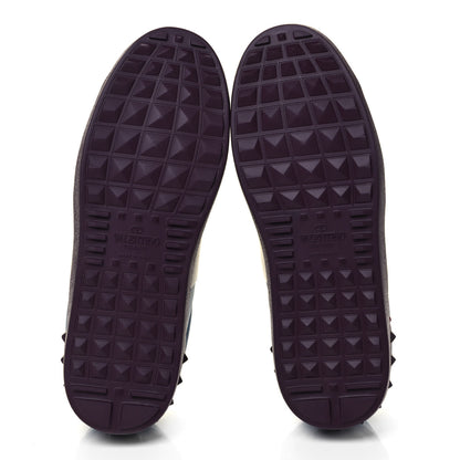 Valentino Garavani Calfskin Mime Rockstud Open Sneakers 36 Indigo Rubin Ivory 6 of 8