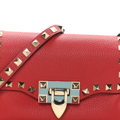 Valentino Garavani Pebbled Calfskin Mini Rockstud Crossbody Bag Rouge Pur 7 of 9