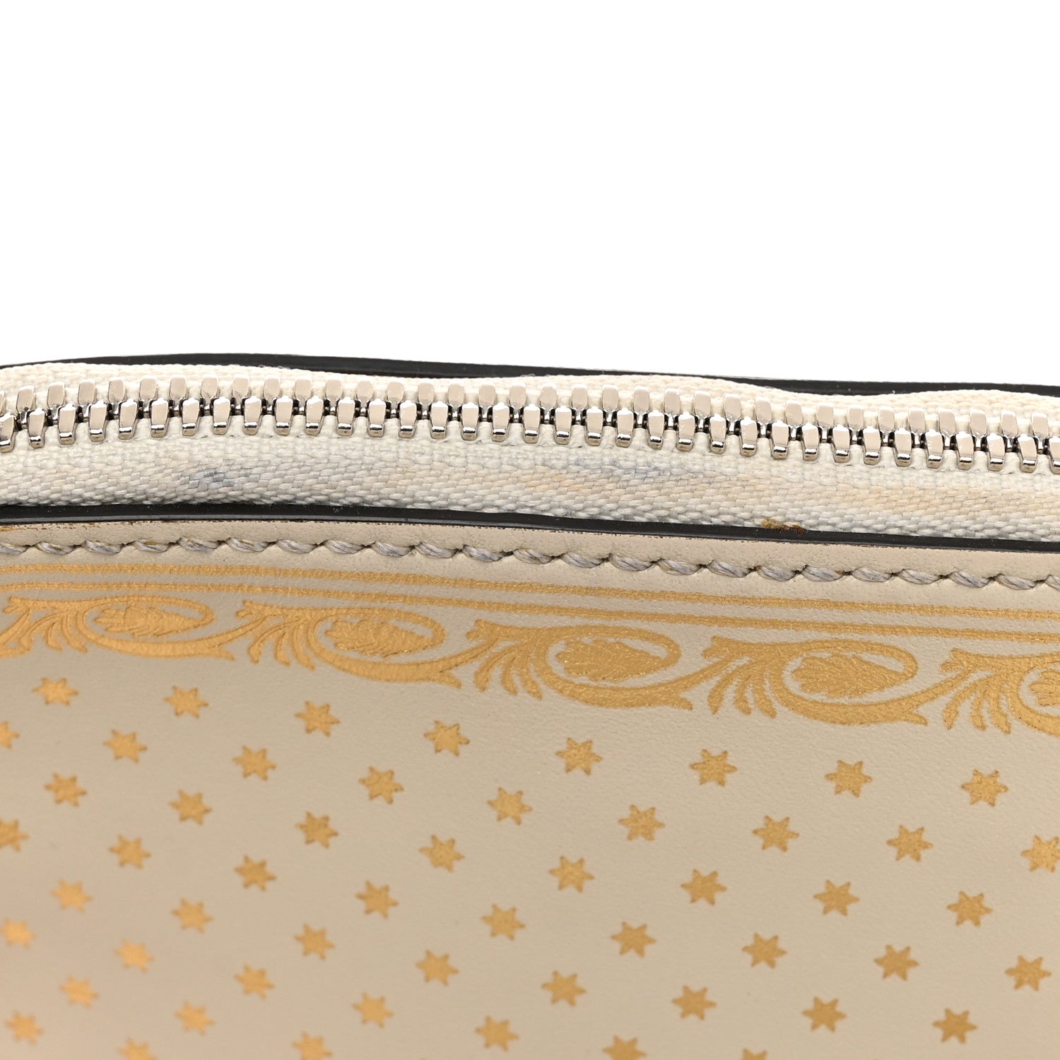 Gucci X SEGA Calfskin GUCCY Stars Mini Dome Shoulder Bag Mystic White Gold 12 of 13