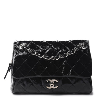 Chanel Distressed Patent Quilted Single Flap Bag Black 1 of 11
