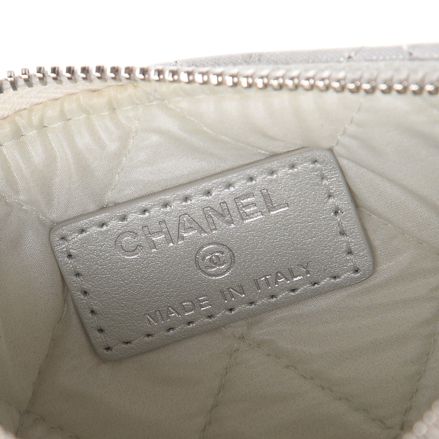 Chanel Metallic Lambskin Star Embossed Coin Purse Case Light Silver 6 of 10