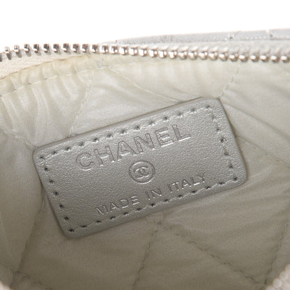 Chanel Metallic Lambskin Star Embossed Coin Purse Case Light Silver 6 of 10