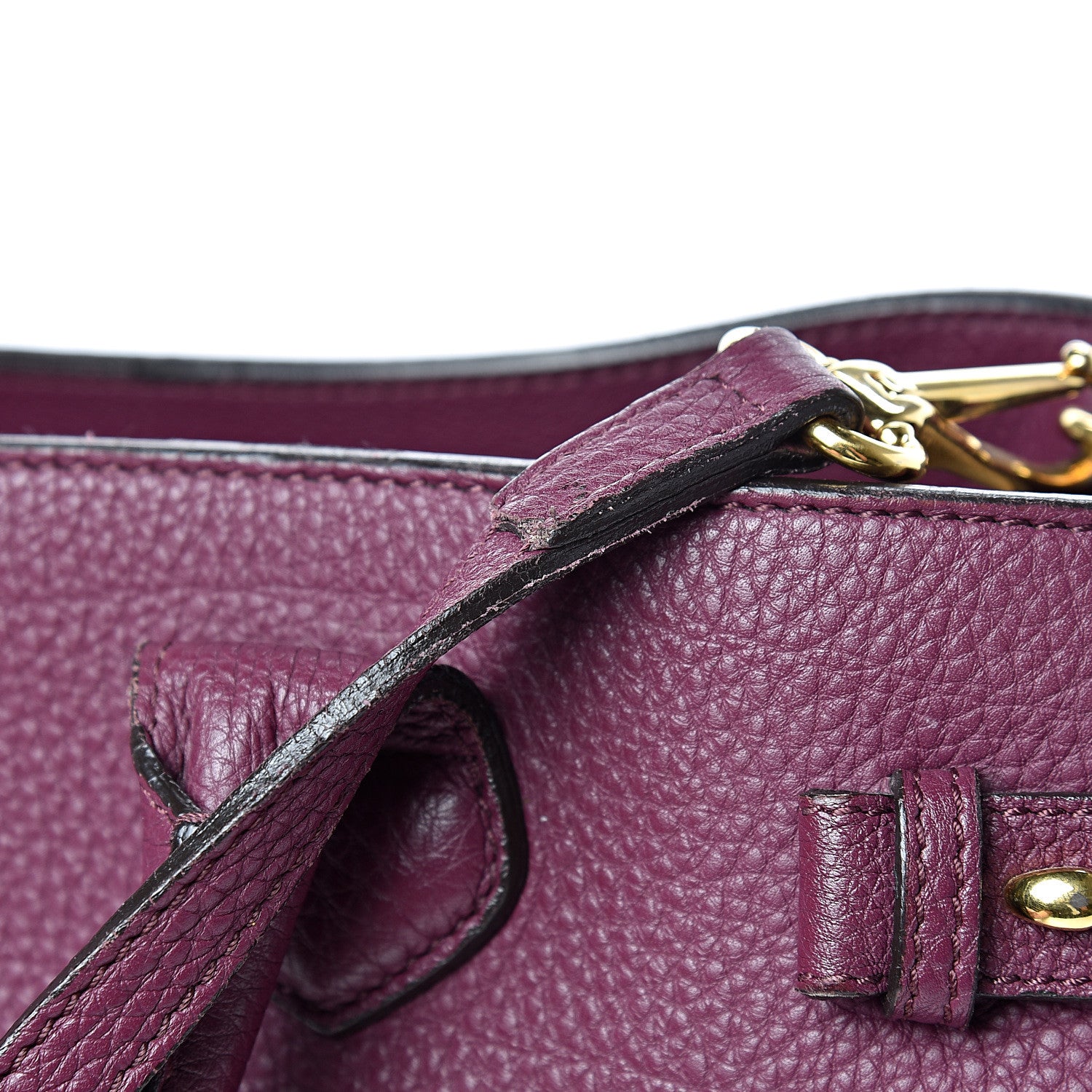 Burberry Derby Calfskin House Check Medium Banner Tote Dark Plum 17 of 27