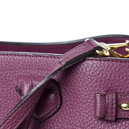 Burberry Derby Calfskin House Check Medium Banner Tote Dark Plum 17 of 27