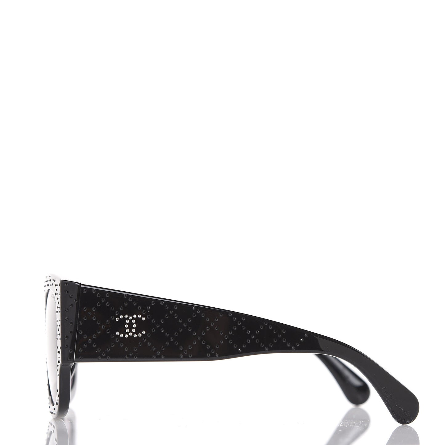 Acetate Strass Rectangle Sunglasses 5421B Black