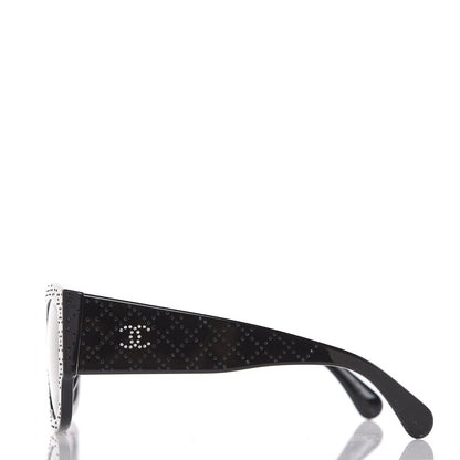 Chanel Acetate Strass Rectangle Sunglasses 5421B Black 2 of 8