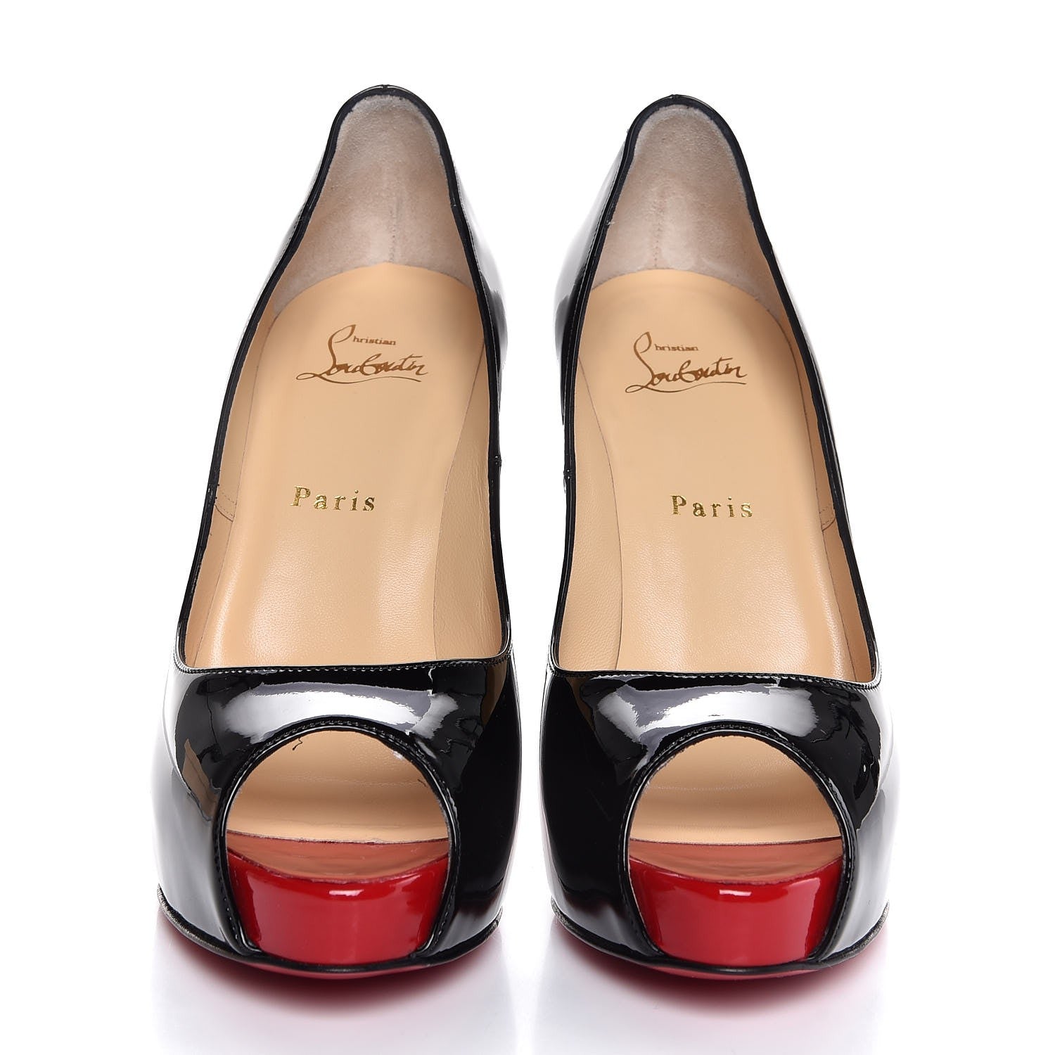 Christian Louboutin Patent New Very Prive 120 Pumps 39 Black Red 2 of 8