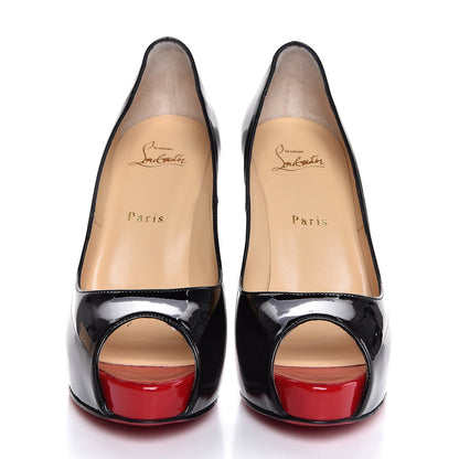Christian Louboutin Patent New Very Prive 120 Pumps 39 Black Red 2 of 8