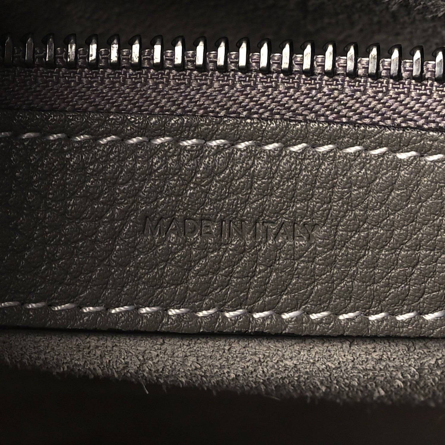 Celine Drummed Calfskin Micro Luggage Souris 7 of 10
