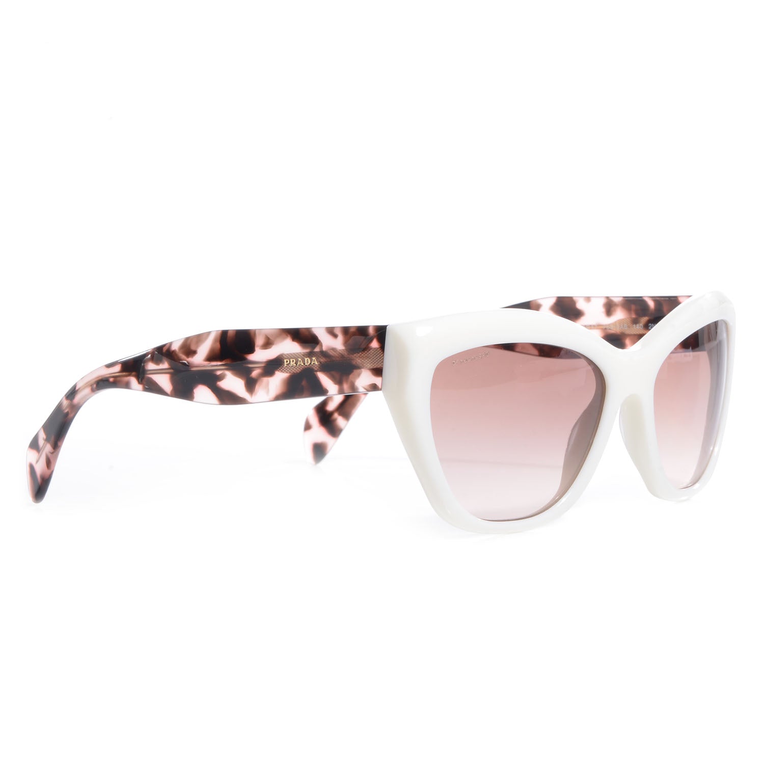 Prada Poeme Sunglasses SPR 02Q Ivory Brown Havana 3 of 6