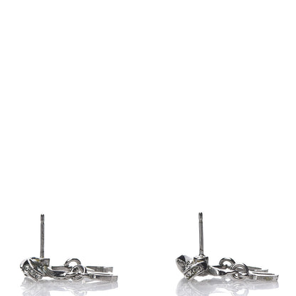 Christian Dior Crystal Bow Earrings Silver 3 of 3