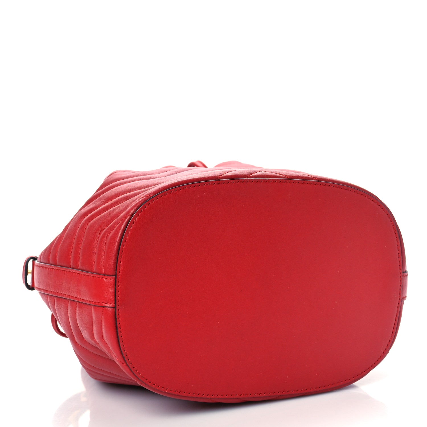 Gucci Calfskin Matelasse Sylvie Web GG Marmont Bucket Bag Hibiscus Red 4 of 8