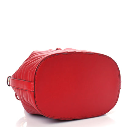 Gucci Calfskin Matelasse Sylvie Web GG Marmont Bucket Bag Hibiscus Red 4 of 8