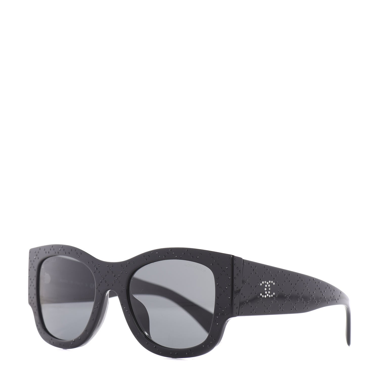 Chanel Acetate Strass Rectangle Sunglasses 5421B Black 1 of 8