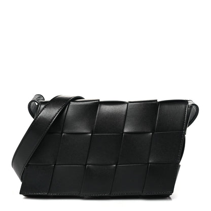 Bottega Veneta Lambskin Maxi Intrecciato Speed Cassette Crossbody Bag Black 1 of 10