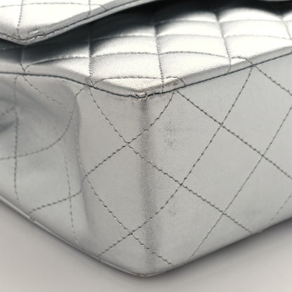 Chanel Metallic Lambskin Quilted Medium Double Flap Silver 15 of 19