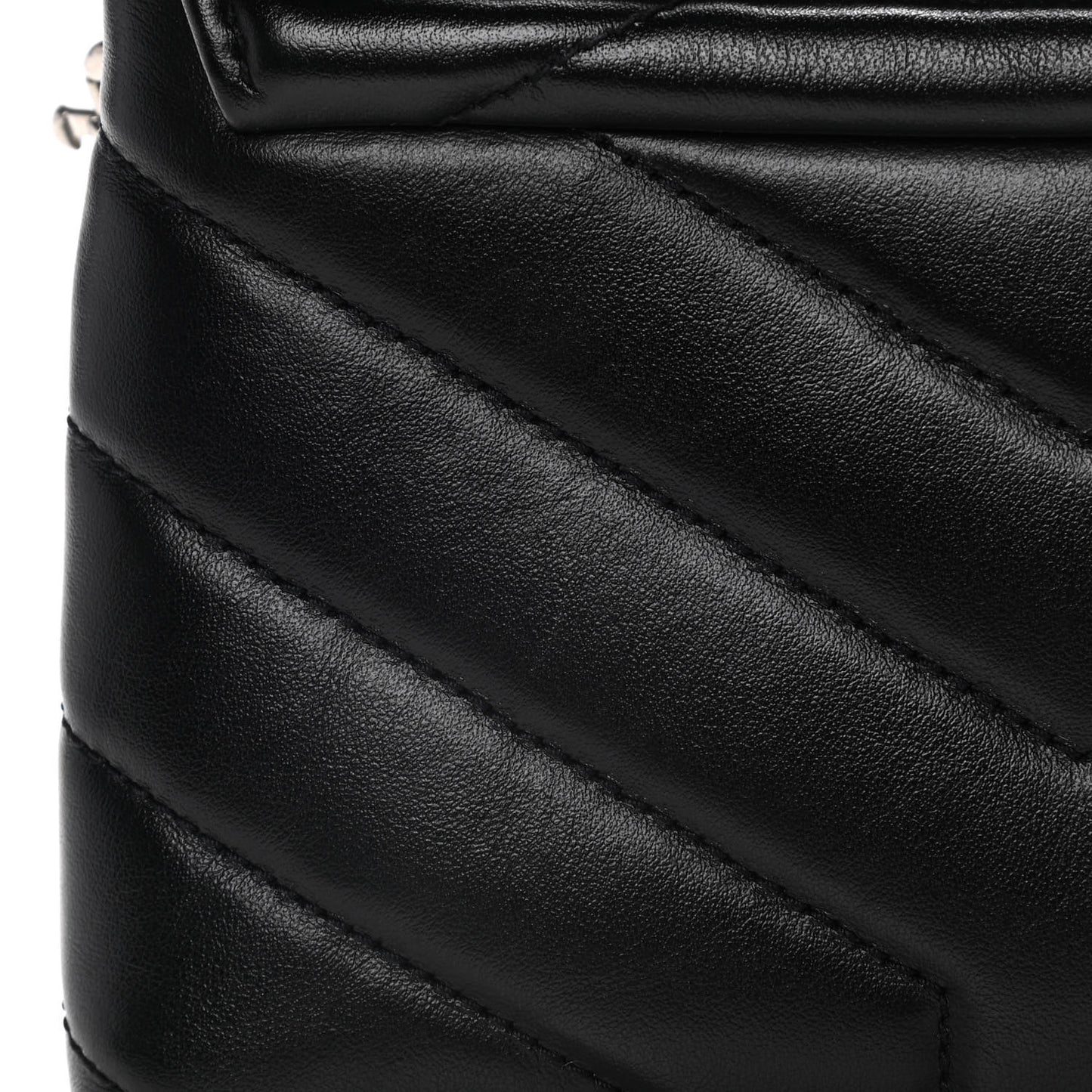 Calfskin Y Quilted Monogram Toy Loulou Crossbody Bag Black