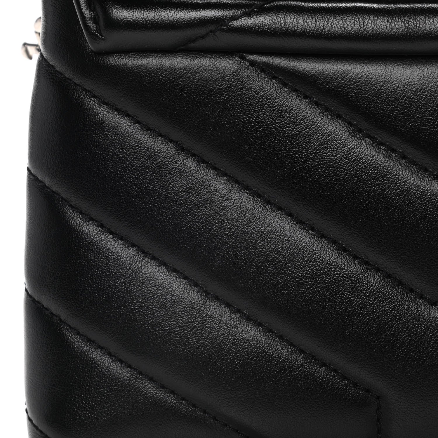 Saint Laurent Calfskin Y Quilted Monogram Toy Loulou Crossbody Bag Black 8 of 18