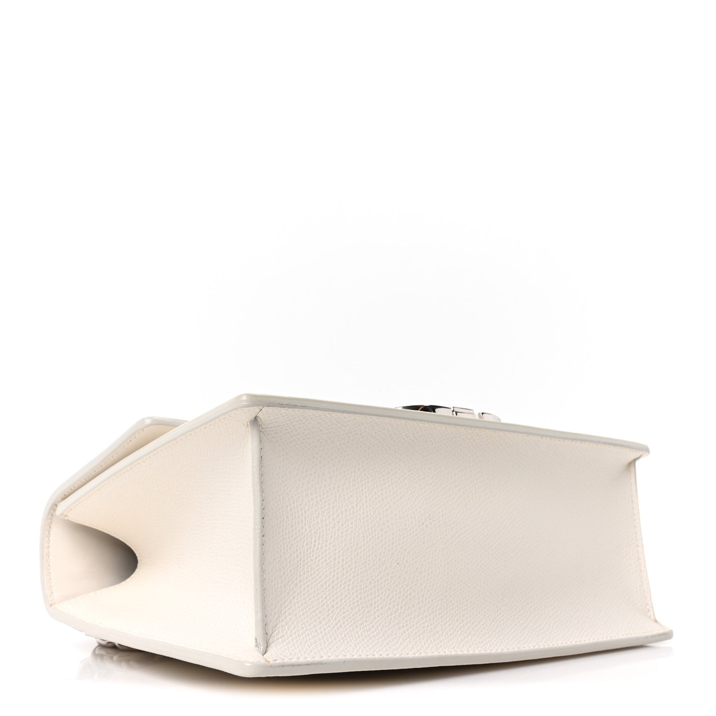 Grained Calfskin 30 Montaigne Chain Flap Bag White