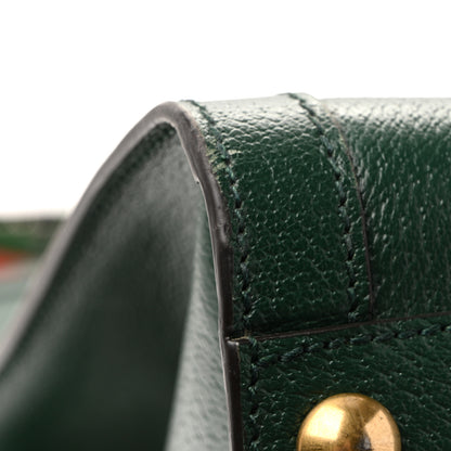 Gucci X Adidas Textured Dollar Calfskin Stripe Studded Maxi Diana Tote Bag Vintage Green Multicolor 34 of 43