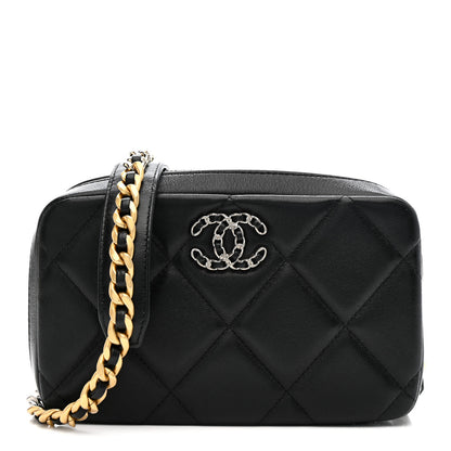 Chanel Goatskin Quilted Chanel 19 Camera Crossbody Case Black 1 of 11