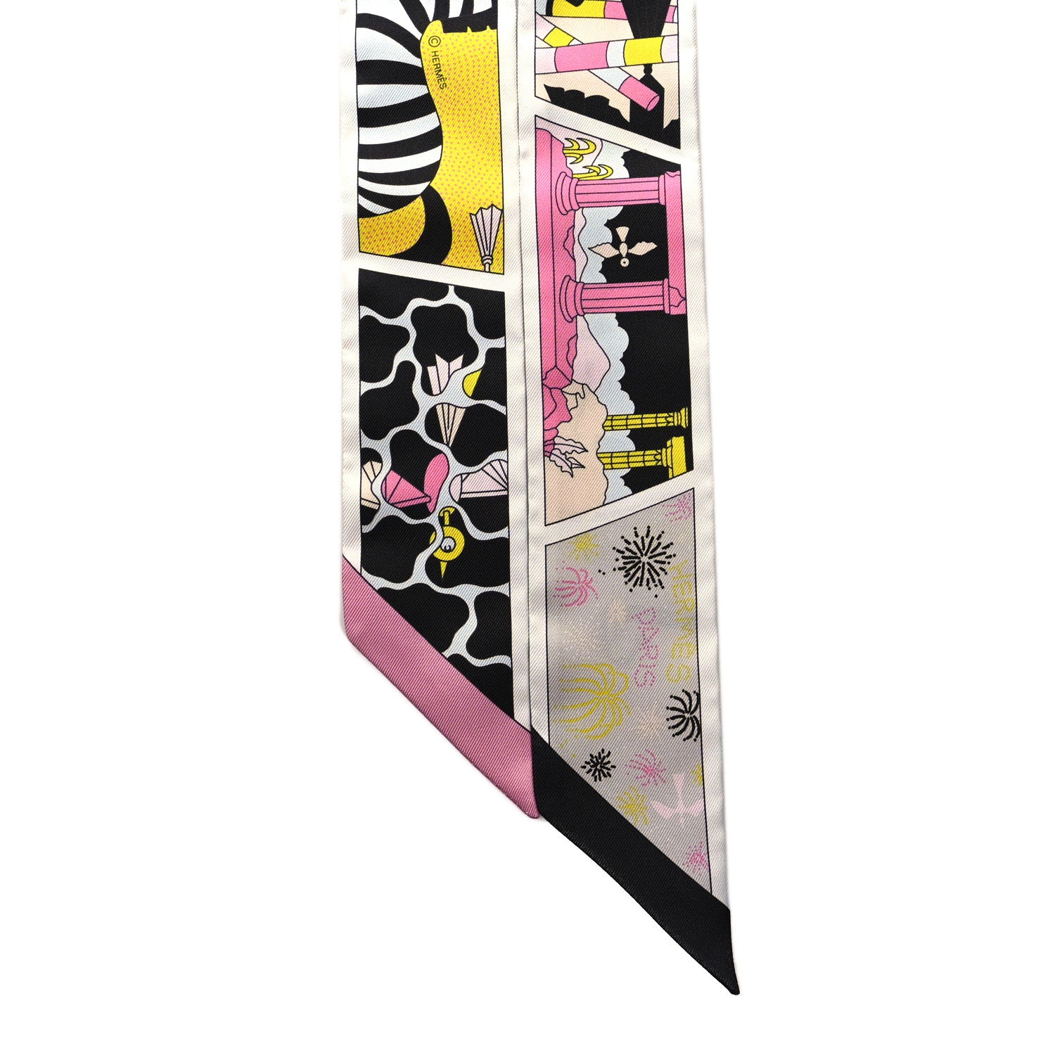 Hermes Silk Factory Suite Twilly Black Rose Jaune 2 of 4