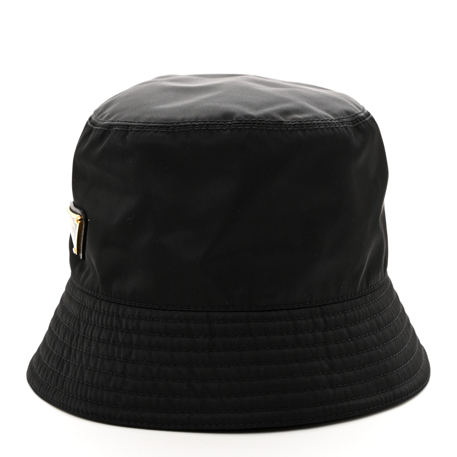 Prada Re-Nylon Metal Triangle Logo Womens Bucket Hat S Black 6 of 8