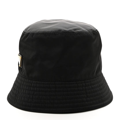 Prada Re-Nylon Metal Triangle Logo Womens Bucket Hat S Black 6 of 8