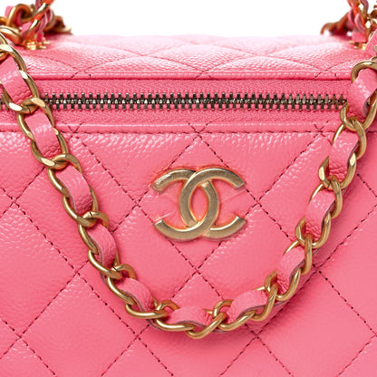 Chanel Shiny Caviar Quilted Pick Me Up Vanity Case Pink 8 of 12