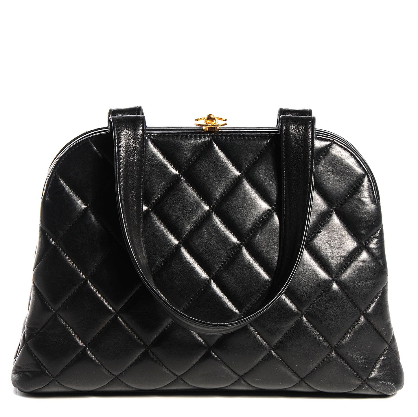 Lambskin Quilted Handbag Black
