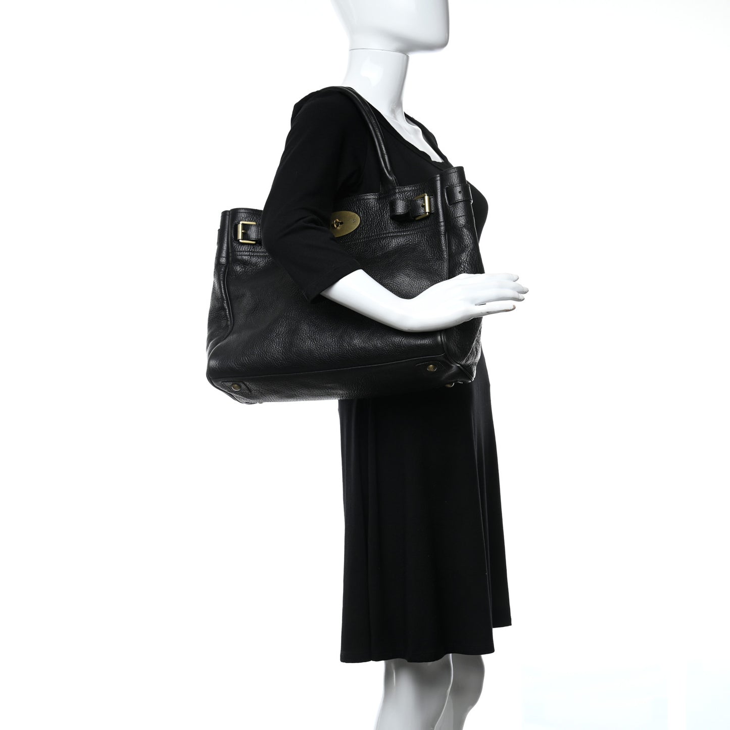 Natural Leather Bayswater Tote Black