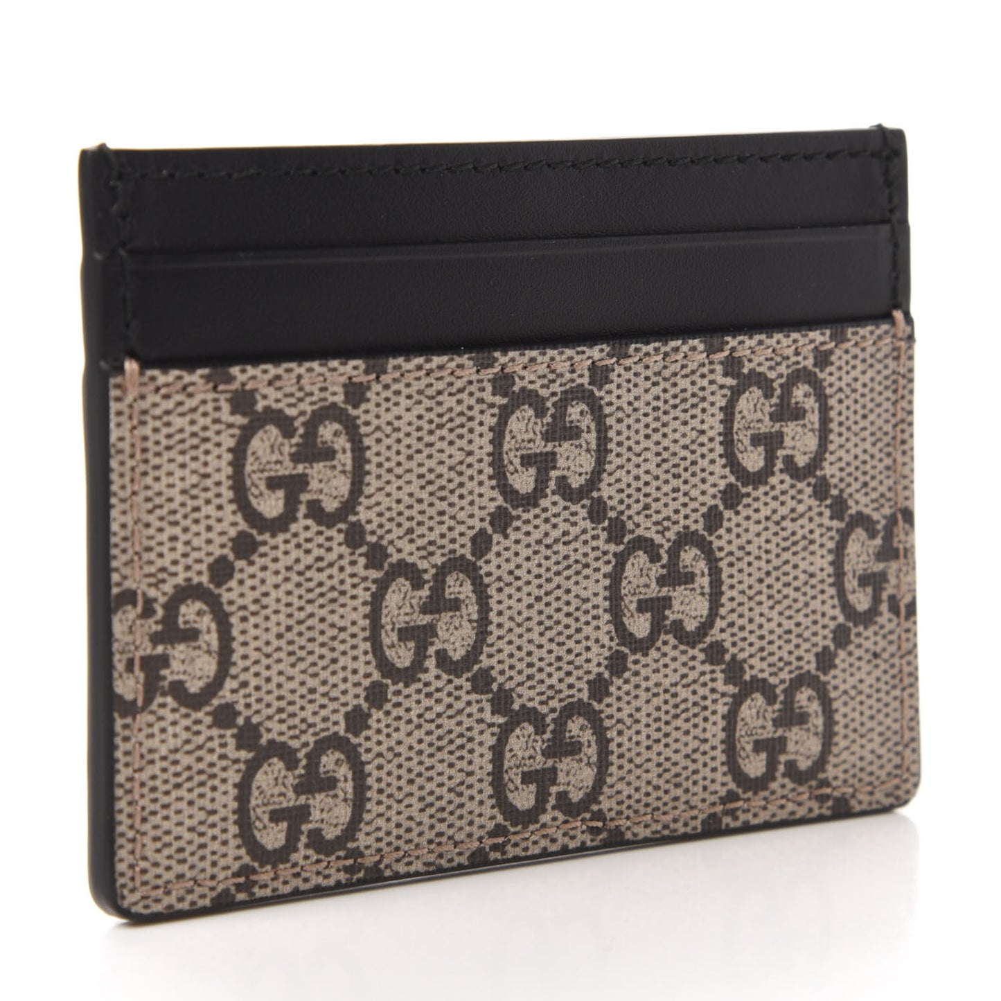 GG Supreme Monogram Kingsnake Card Holder Beige Black