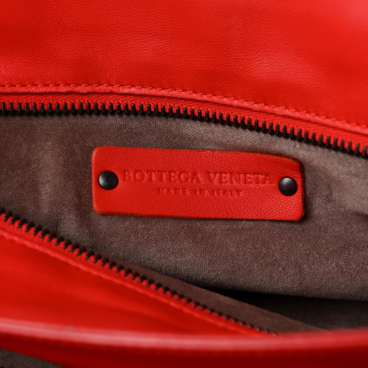 Nappa Intrecciato Satchel Red