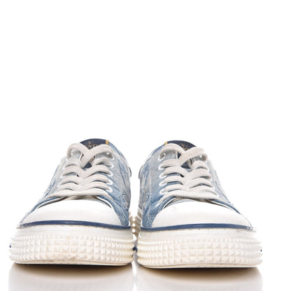 Valentino Garavani Denim Butterfly Embroidered Sneakers 41 Light Denim 2 of 17